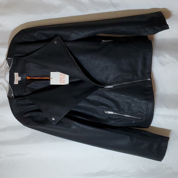 Knox Rose Women's Moto Jacket Faux-leather ~ Black - Picture 5 of 13